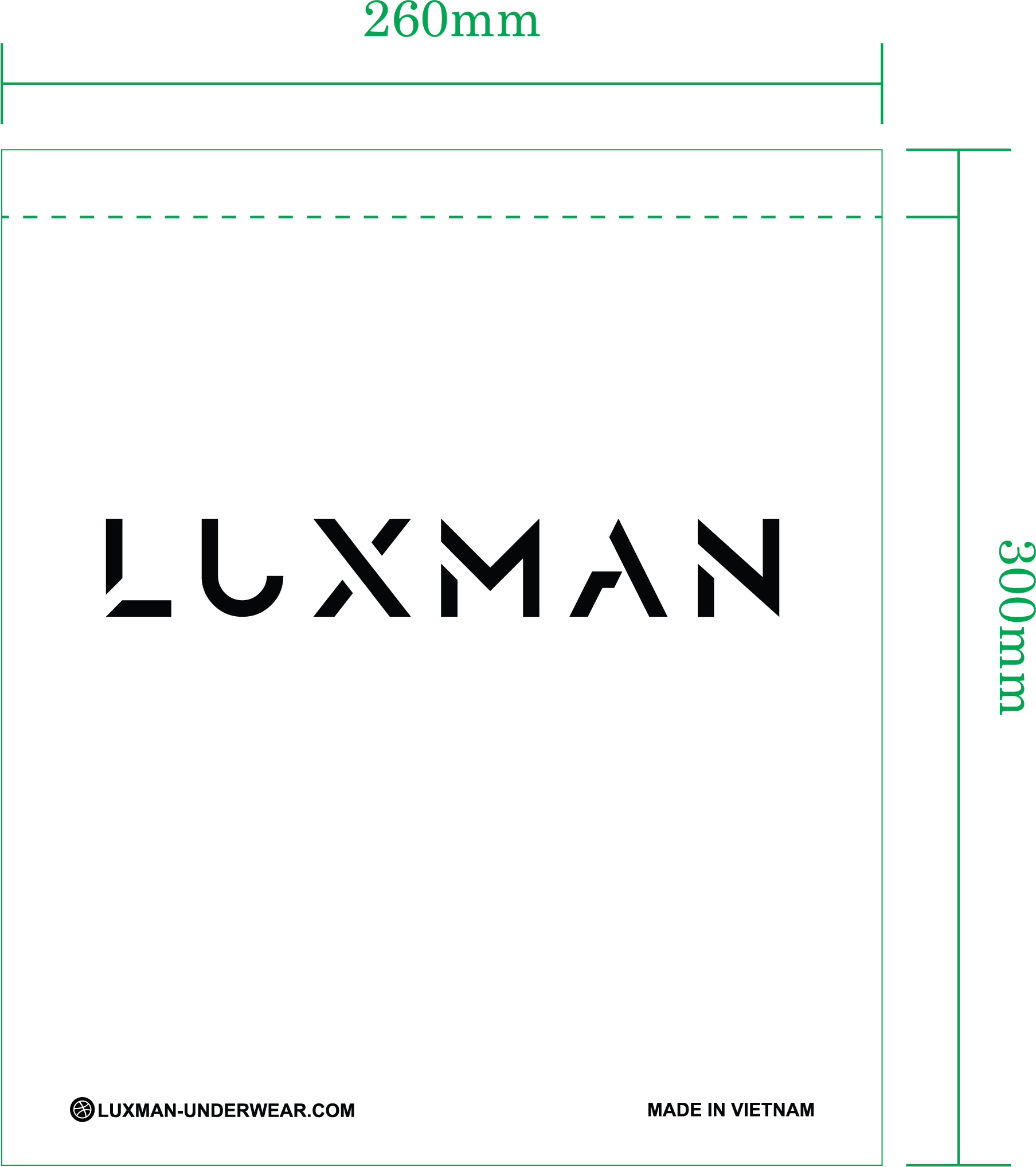 Túi zip lụa mờ in logo thương hiệu LUXMAN